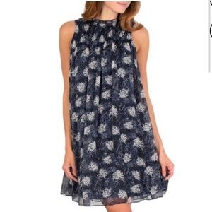 Joie Blue and Cream Halter Sundress Mini